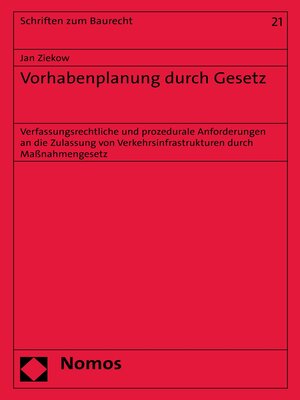 cover image of Vorhabenplanung durch Gesetz